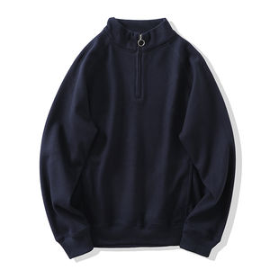 2025 nouveau rétro décontracté hommes doux confortable <span class=keywords><strong>à</strong></span> la mode pull coupe ample col montant demi-chaîne gaufre capuche brodé - Product Image 5