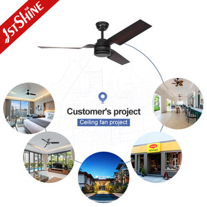 1stshine Quạt trần thiết kế lạ mắt 3 ABS Blades BLDC đảo ngược thời gian Thiết lập thông minh quạt trần không có ánh sáng - Product Image 5