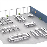 Meubles de formation de bureau, table pliante portable avec réglage en hauteur et roulettes, bureau pliable pour réunion, ordinateur portable