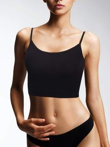 Canotte tagliate in cotone da donna da 4 confezioni per mezza <span class=keywords><strong>canottiera</strong></span> sportiva di base spalline sottili lunghe corte per ragazze in tessuto a maglia - Product Image 3