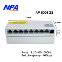 Switch de Red Gigabit Inteligente de 8 Puertos en Carcasa de Plástico, 8 Puertos RJ45 de 10/100/1000 Mbps, IEEE 802.3 para Monitoreo CCTV, en Existencia
