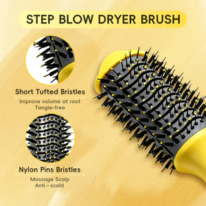 <span class=keywords><strong>Brosse</strong></span> Sèche-Cheveux 4-en-1 Volumisante Lissante Haute Puissance Double Tension Contrôle de Température Compacte Professionnelle pour Salon - Product Image 4