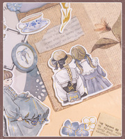 Autocollants Shanle Vintage pour Journal Intime Fille, Papier Washi Thème Temps Esthétique Rétro avec Feuille d'Or, 2 Feuilles pour Scrapbooking et Journalisation DIY