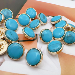 Mới Chất lượng cao hiệu ứng màu ngọc lam nhựa không thường xuyên sọc khâu nút kim loại áo khoác với nút denim và Nút Đinh Tán - Product Image 2