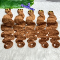 Extensions de cheveux humains vierges bruns ondulés 100 % naturels non traités du Vietnam, en gros, avec cuticules alignées