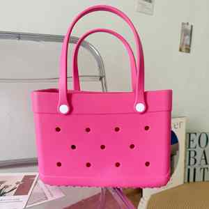 Simple Style Plain Color Tote <b>Beach</b> Bags Waterproof EVA Holes Bag DIY <b>Accessories</b> - Product Image 6