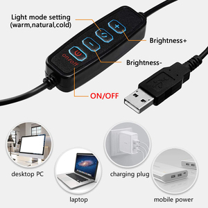 Anneau lumineux LED pour selfie, lampe annulaire photographique avec télécommande USB, lumière d'appoint pour YouTube, TikTok, vidéo en direct, support de téléphone et trépied - Product Image 2