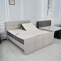 Lit électrique réglable Konfurt Split Queen Size avec commande filaire, tête et pied de lit blancs, certifié CE, pour usage domestique et hôtelier