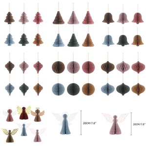 Morandi Giấy Giáng Sinh Hình Đèn Lồng Màu Trang Trí Cây Thủ Công Đồ Trang Trí Tổ Ong Đồ Trang Trí Trưng Bày Cửa Sổ Cây Giáng Sinh - Product Image 4