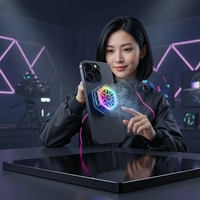 Support magnétique pour téléphone avec ventilateur de refroidissement RGB en aluminium, accessoire de jeu pour téléphone, blanc