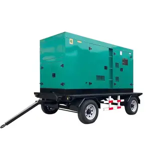 220kw Dual axle trailer four wheel silent canopy 275kva mobile trailer diesel generator with Cummins