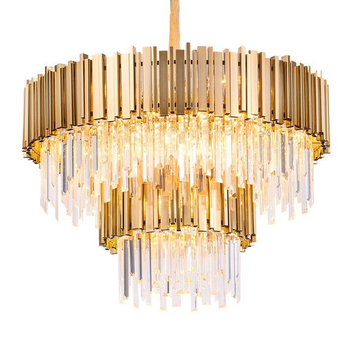 Современная металлическая Роскошная большая современная круглая Золотая люстра с подвеской К9 для вестибюля отеля