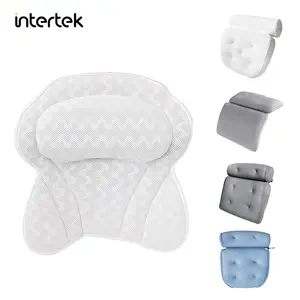 Oreiller De bain blanc en maille 3D pour le cou et le dos, respirant, pour Spa