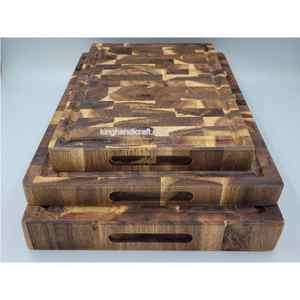 Tabla de cortar de madera de acacia hecha a mano 30x20x2,5 cm Tabla de cortar de cocina OEM Fabricante Proveedor mayorista Vietnam - Product Image 2