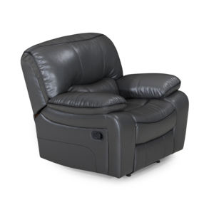 Sillón Reclinable Moderno CY con Estructura de Madera, Tapizado en Cuero Marrón, Sillón Individual Reclinable - Product Image 2