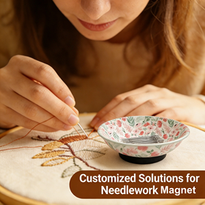 Ciotola magnetica per aghi da 4 pollici con stampa completa, porta aghi per ricamo, MOQ basso, magnete per aghi per cucito, tela e punto croce - Product Image 2