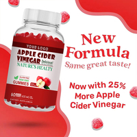 Gummies au vinaigre de cidre de pomme avec ingrédients naturels, pectine végétalienne, gummies ACV, soutien digestif, complément alimentaire pour la gestion du poids