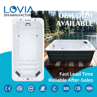 Piscine Spa Rectangulaire Autoportante Moderne LOVIA ZR7861 en Acrylique avec Cascade Écologique et Panneau de Contrôle Intelligent pour Extérieur