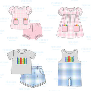 कस्टम बच्चों के कपड़े थोक गोल्फ एपलिक वसंत ग्रीष्मकालीन लड़कियों के कपड़े उच्च गुणवत्ता वाले एपलिक कपड़े सेट करते हैं - Product Image 6