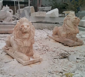 Antiguo decoración al aire libre, escultura animal, de mármol natural China estatua de León - Product Image 3