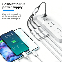 Adaptador USB Hub de 3 Puertos OTG, Divisor USB 2.0, Cable de Extensión USB C con Malla de Nailon, 3A Carga Rápida