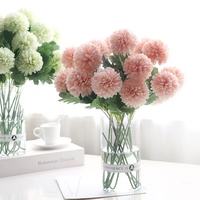 Fleurs artificielles en soie réalistes pour décoration de mariage et d'intérieur : pissenlits, jacinthes, hortensias, chrysanthèmes pompons