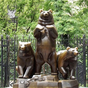 Gran escultura de animales al aire libre arrebatando pez oso y águila estatua de bronce - Product Image 5