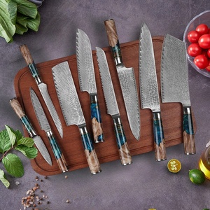 Couteaux Nakiri Kiritsuke pour la découpe de viande, le filetage et l'épluchage, ensemble de couteaux de cuisine en acier Damas pour chef - Product Image 1