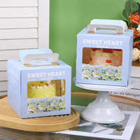 Boîte de transport transparente portable pour gâteaux avec poignée, conteneur jetable de qualité alimentaire pour pâtisseries, idéal pour les anniversaires, mariages et cadeaux de fête