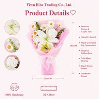 BH Handgefertigter Häkel-Lilien-Rosen-Blumenstrauß Künstliche Blumen Geburtstagsgeschenk Heimdekoration Großhandel