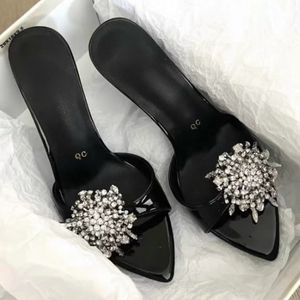 Sandalias de Moda Doradas Brillantes de 8CM, Sandalias de Verano con Punta Abierta y Tacón Dorado para Mujer - Product Image 3