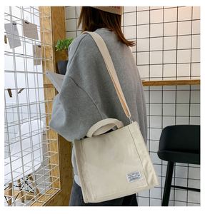 Sac fourre-tout décontracté en velours côtelé pour l'hiver et l'automne, sac à main personnalisable pour femme - Product Image 4
