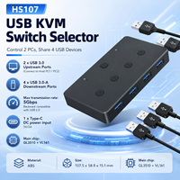 USB 3.0 KVM Switch 2 Port PC Sharing Selector 5Gbps 2 in 4 Out USB Switcher Box GL3510 VL161 Chip for Keyboard Mouse