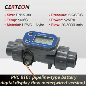 PVC‑BT01 débitmètre numérique pour irrigation agricole et canalisations PVC eaux usées débitmètre - Product Image 4