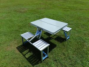 Ensemble de <span class=keywords><strong>table</strong></span> et de chaises pliantes en alliage d'aluminium moderne de haute qualité avec trou pour parasol, portable pour la plage, le pique-nique, le <span class=keywords><strong>camping</strong></span> - Product Image 5