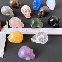 3.5cm crânes en cristal naturel sculpté à la main sodalite crânes tête Rose Quartz améthyste pierre crânes sculpture pour la décoration de bureau à la maison