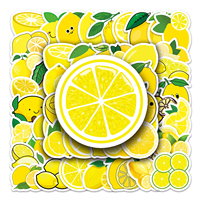 Motif de fruits de haute qualité étanche auto-adhésif PVC matériel citron autocollants pour cahiers valises décoration autocollant