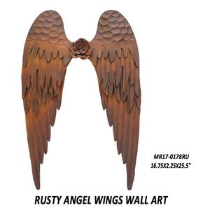 Décoration murale en fer avec des ailes d'ange contemporaines, prix avantageux, vente chaude <span class=keywords><strong>2022</strong></span>, art en métal rose pour anniversaire - Product Image 5