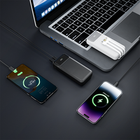 Batterie externe portable ultra-mince 20000 mAh avec charge rapide PD 22,5 W, technologie GaN, écran LED et câble – Vente en gros, usine OEM