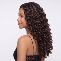 Extensions de cheveux humains au crochet effet plume, bouclées à la française, avec nœuds miracle, cheveux Remy noués à la main