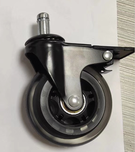 <span class=keywords><strong>Roulettes</strong></span> amortissantes pour meubles, capacité de charge 50 kg, en PU avec roulement à billes, finition noire électrophoretique - Product Image 6