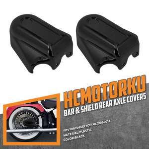 Couvertures d'essieu arrière de bras oscillant renforcées chromées anti-poussière pour les modèles Softail Cross Bones Deluxe 08-17 - Product Image 2
