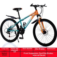 Vélo de Montagne Confortable 26 Pouces VTT Tout-Terrain Freins à Disque Doubles Suspension Avant Acier Carbone Haute Performance OEM Vente en Gros Usine