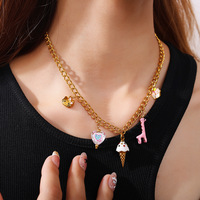 LUOYUNE Pendentifs Breloques en Laiton Plaqué Or 18K avec Zircon Cubique, Style Kawaii, Motifs Totem, Animaux, Plantes et Objets, pour Bureau/Carrière, Vente en Gros DIY