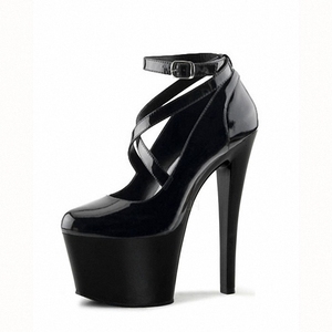 Chaussures à talons hauts sexy de 17 cm, semelle transparente en PU, talons de 7 pouces, chaussures de scène en cristal tendance, plateforme, escarpins, modèles de défilé, talons de strip-teaseuse - Product Image 4