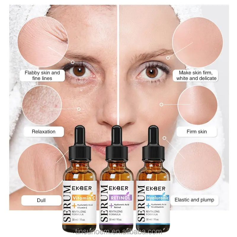 Private Label Custom Formule Vitamine C Retionele Koreaanse Hyaluronzuur Serums Anti-Aging Gezicht Serum Set Voor Oem Veroudering Huidverzorging