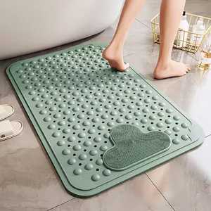 Alfombrilla de Baño Antideslizante Ecológica de TPE Sólido con Orificios de Drenaje <span class=keywords><strong>y</strong></span> Ventosas, Lavable a Máquina, Diseño Moderno, Alfombrilla de Ducha para <span class=keywords><strong>Masaje</strong></span> de Pies <span class=keywords><strong>y</strong></span> Bañera - Product Image 2