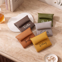 Mini pochette en cuir PU de style coréen, porte-cartes personnalisé pour femme, grande capacité, léger, sac cadeau
