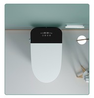 WC intelligent mural en céramique à prix abordable avec siphon en P, télécommande, siège chauffant et couvercle à fermeture douce - Mobilier de salle de bain