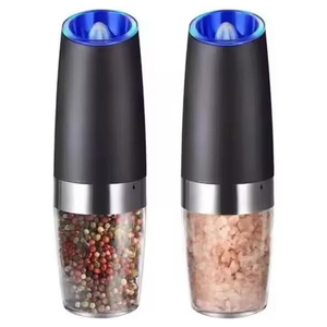Electric Gravity Adjustable Ceramic Salt <b>Pepper</b> <b>Grinder</b> Set 350ml Capacity Plastic Spice Jar Rechargeable Black <b>Pepper</b> Mill Blue - Product Image 1
